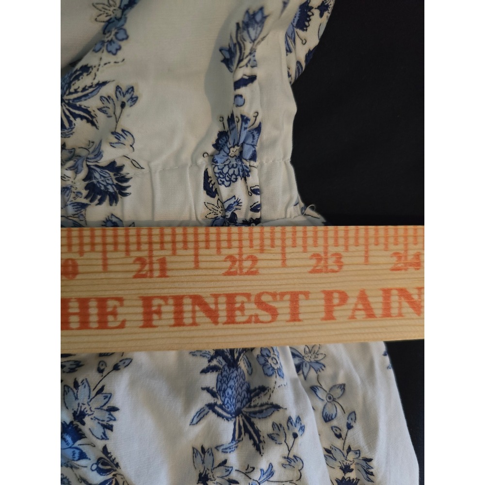 Vineyard Vines Bella Floral Poplin Ruffle Maxi Dress NWT White Blue XL - Picture 11 of 12